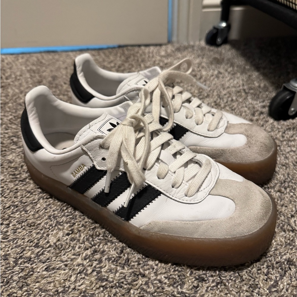 Adidas White and Black Sneakers with Classic Design